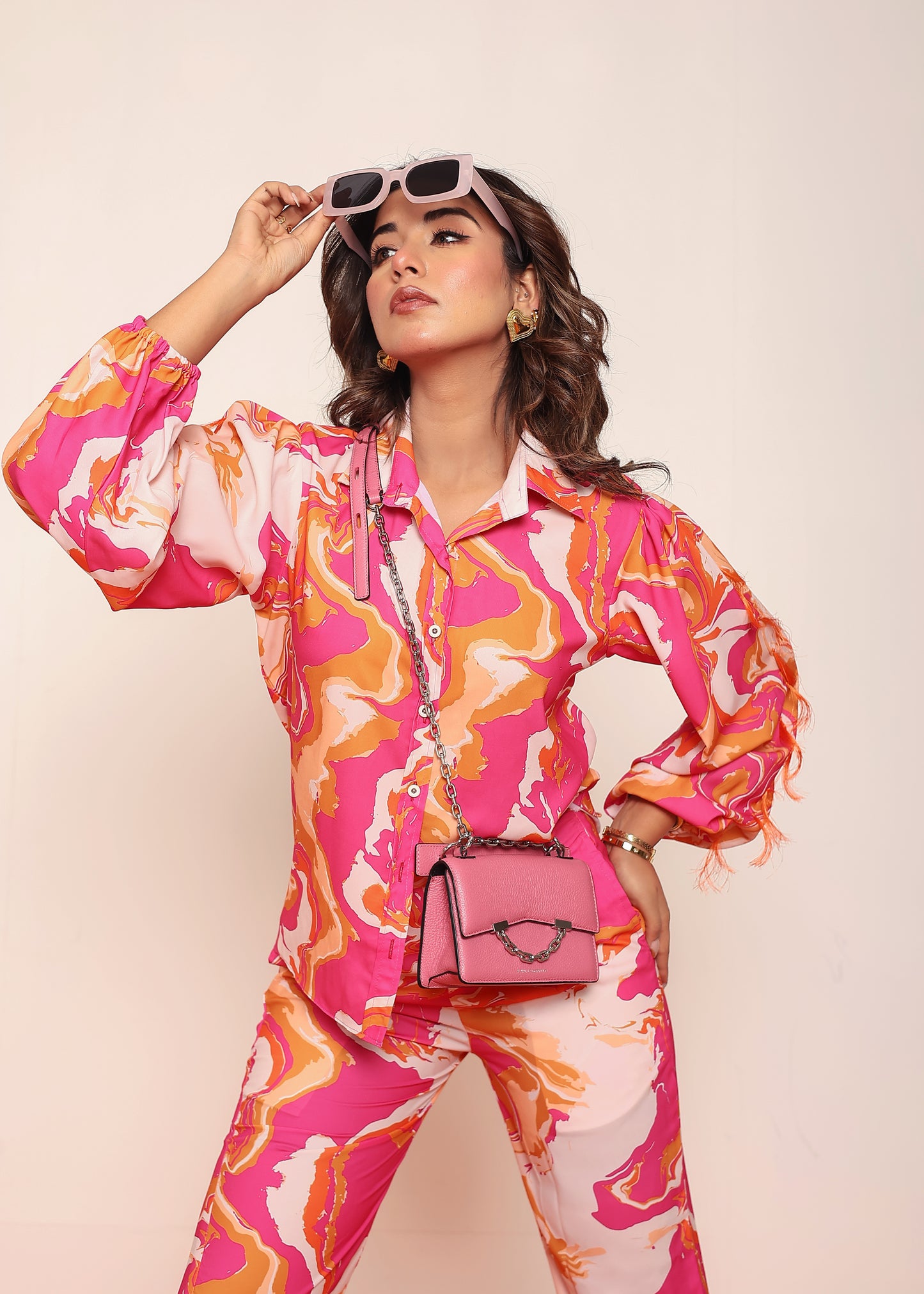 Printed puff sleeves shirt