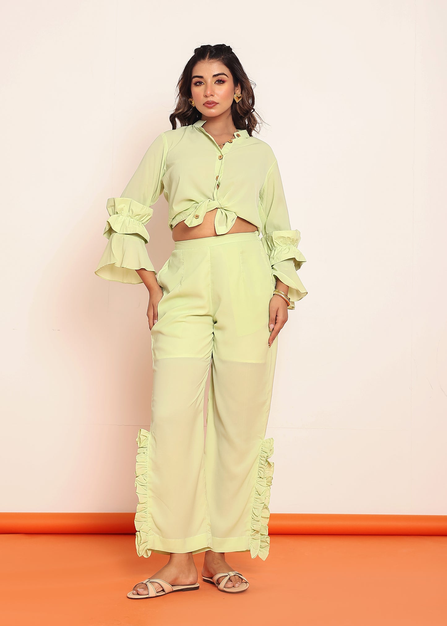Lime green straight pant
