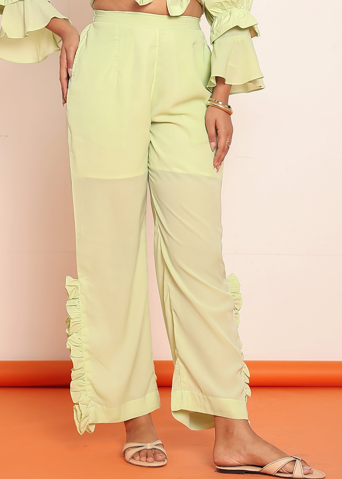 Lime green straight pant