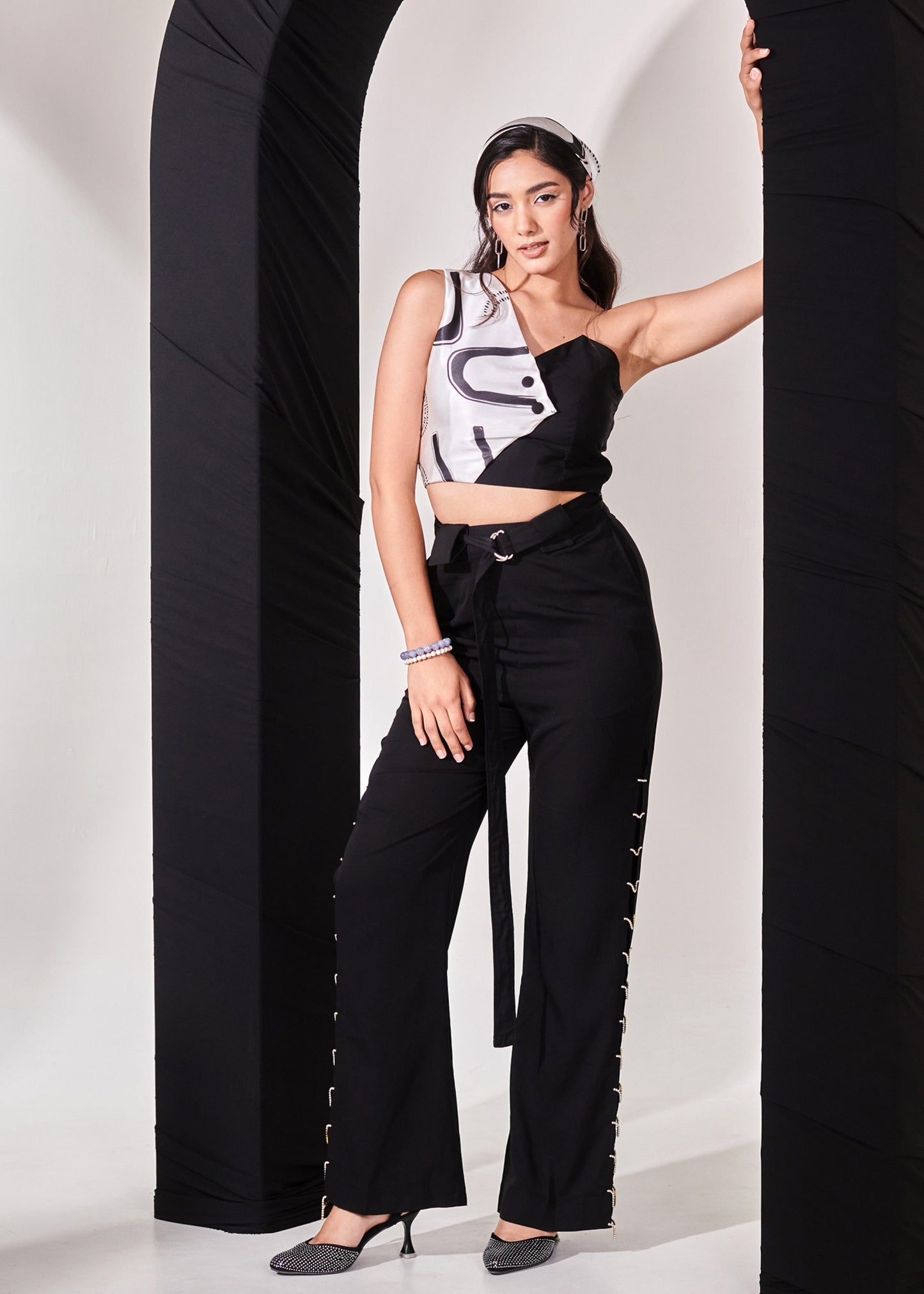 Swiss satin printed top