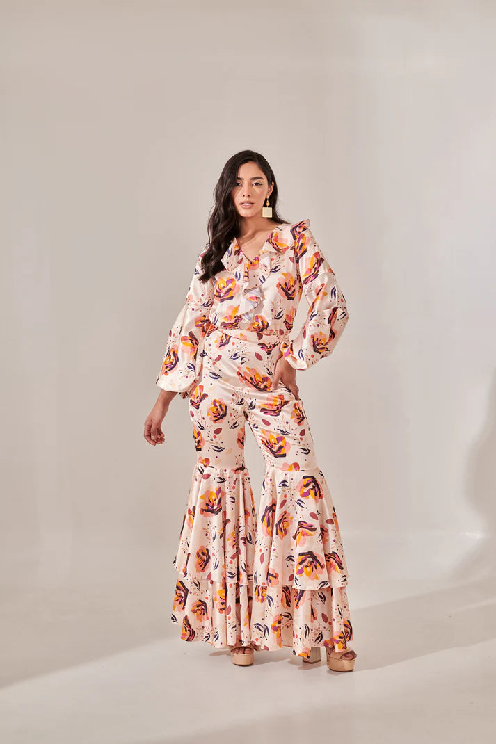 Off- white floral printed shirt