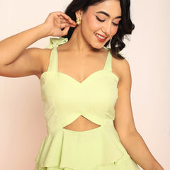 Lime green peplum top