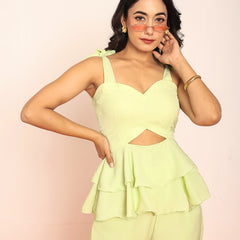 Lime green peplum top