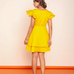 Solid tiered mini dress