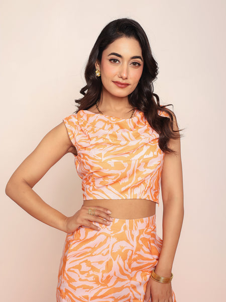 Printed cowl top