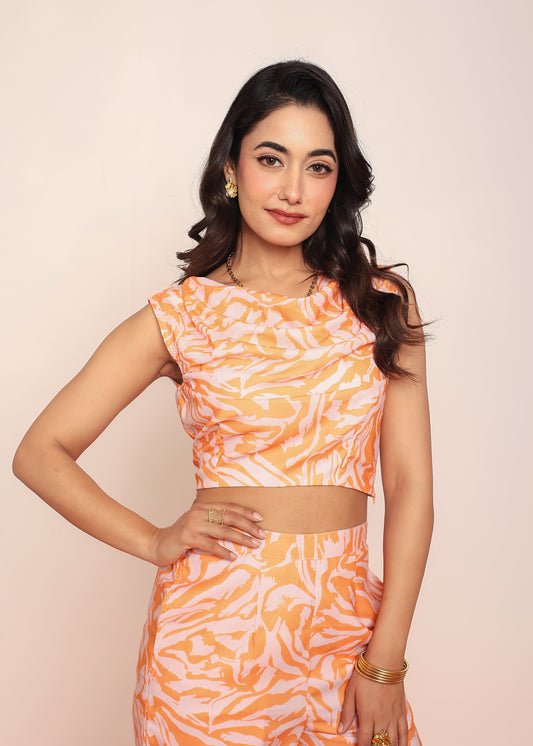 Printed cowl top