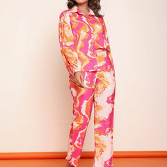 Printed co-ord set with detailed fringes