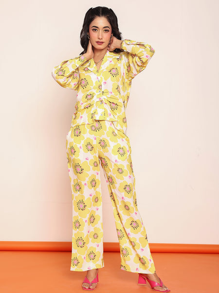 Printed floral straight pant