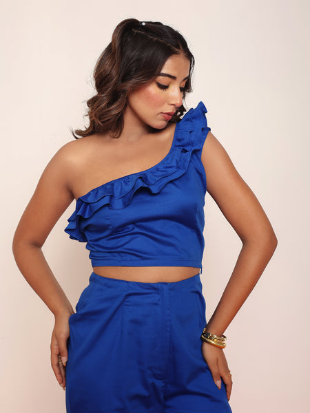 One shoulder ruffled top