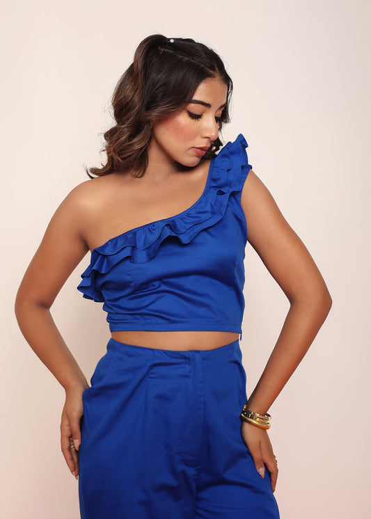 One shoulder ruffled top