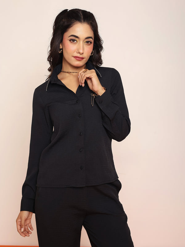 Black rhinestone shirt