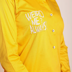 Embroidered shirt with shaped collar