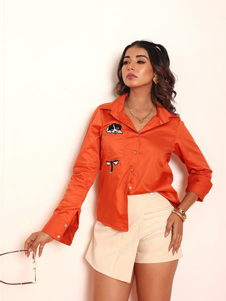 Dog embroidered shirt
