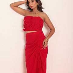 Hot Red bow tube top