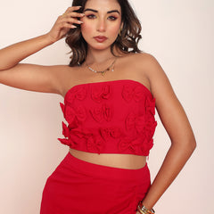 Hot Red bow tube top