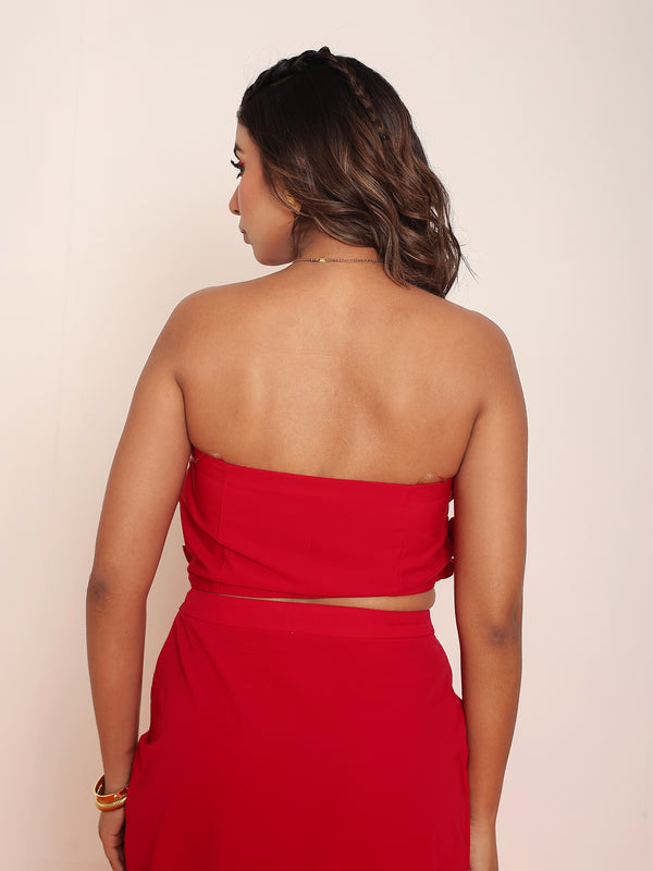Hot Red bow tube top