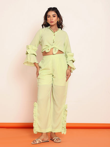 Lime green straight pant