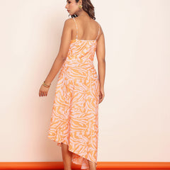 Printed maxi dress with adjustable staps