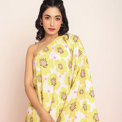 Printed umbrella -cut top with side slited skirt