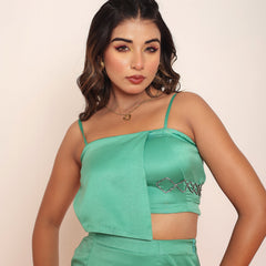 Green rhinestone co-ord set