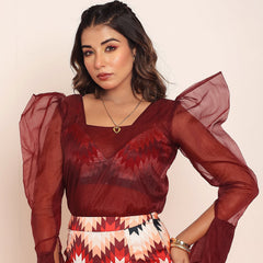 Wine organza top
