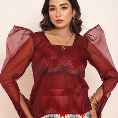 Wine organza top