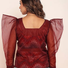 Wine organza top