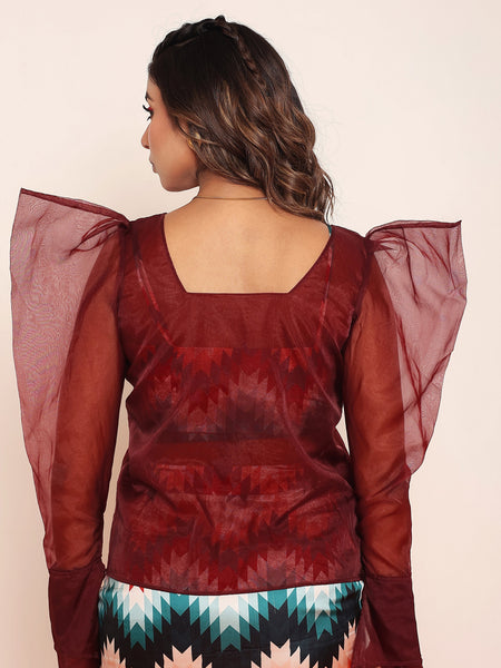 Wine organza top