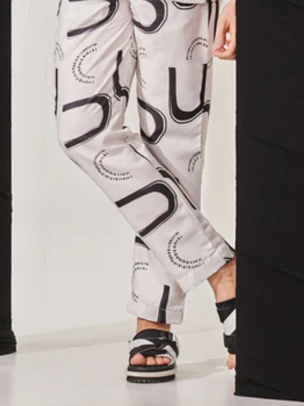 White printed trouser