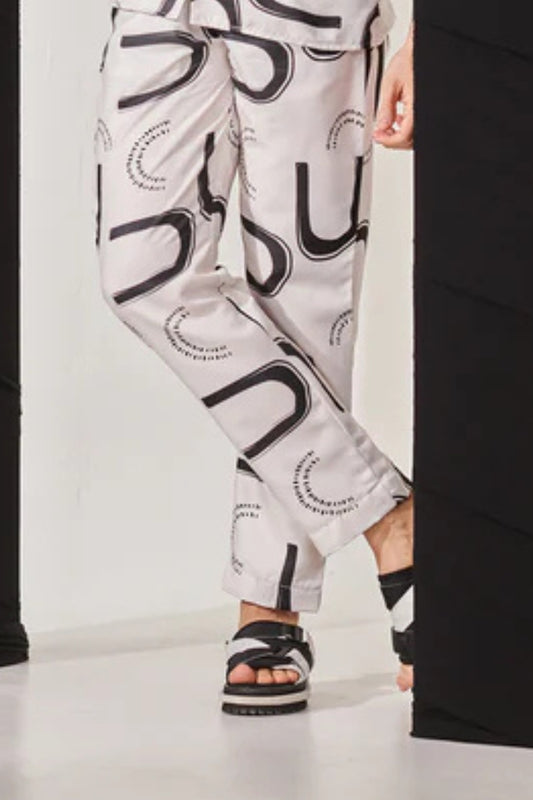 White printed trouser