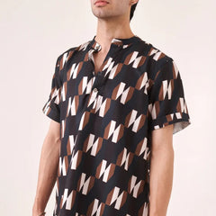 Black printed shirt