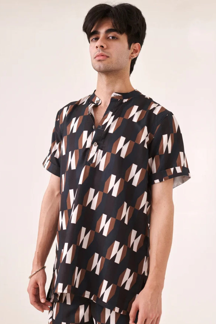 Black printed shirt