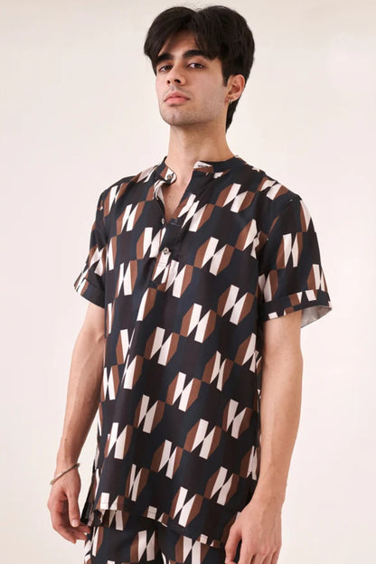 Black printed shirt