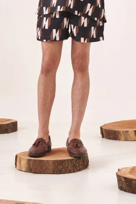 Black printed shorts