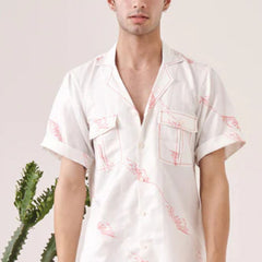 White hand printed shirt