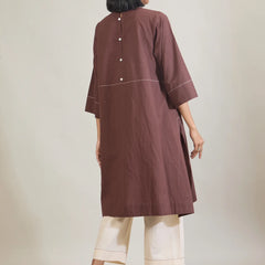 Cocoa Muse Brown Cotton Kurta Set