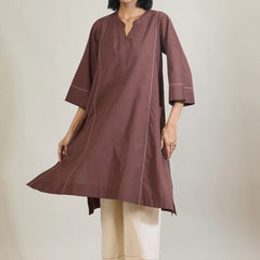 Cocoa Muse Brown Cotton Kurta Set