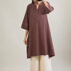 Cocoa Muse Brown Cotton Kurta Set