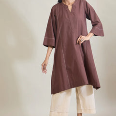 Cocoa Muse Brown Cotton Kurta Set