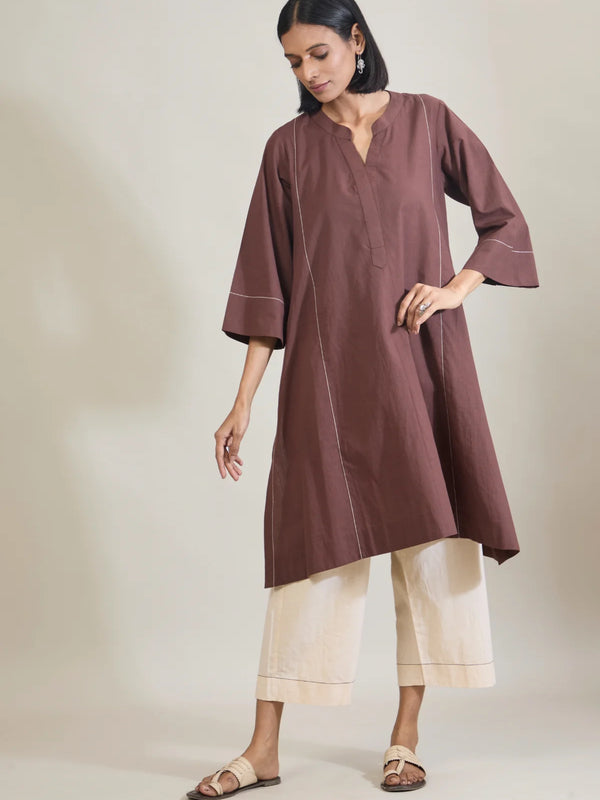 Cocoa Muse Brown Cotton Kurta Set