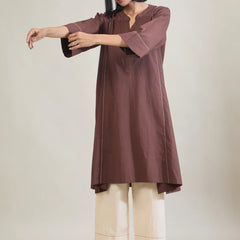 Cocoa Muse Brown Cotton Kurta Set