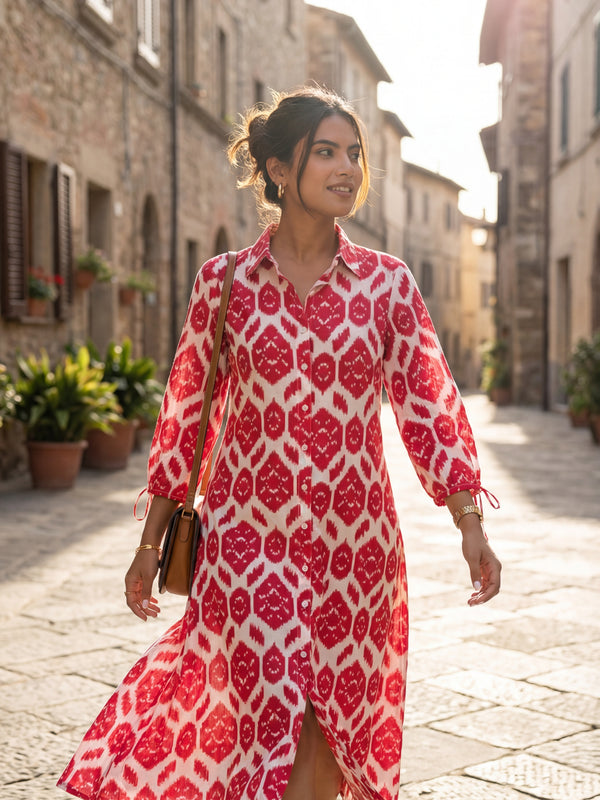 Printed Shirt Dress