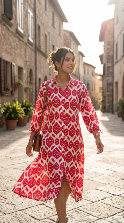 Printed Shirt Dress