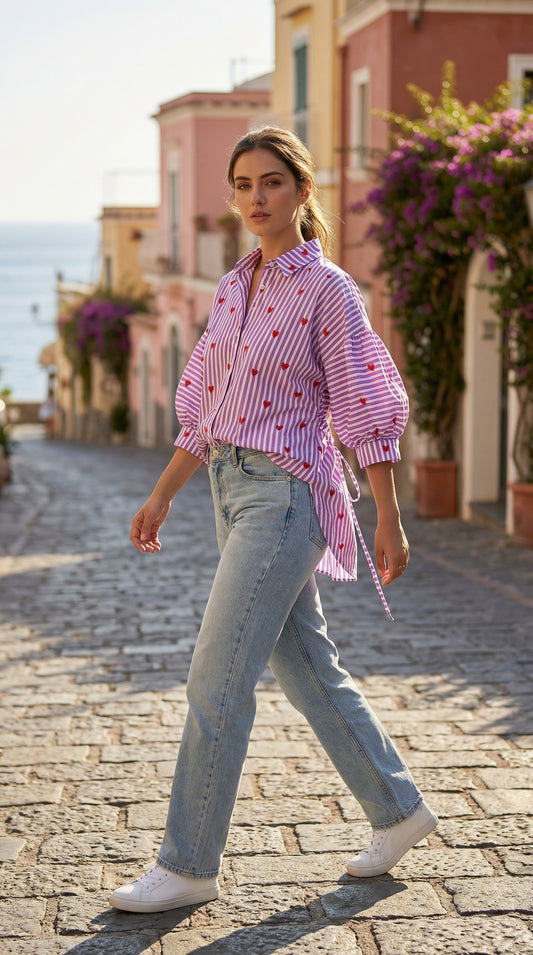 Lavender Striped Shirt