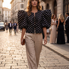 Black Polka Dot Top