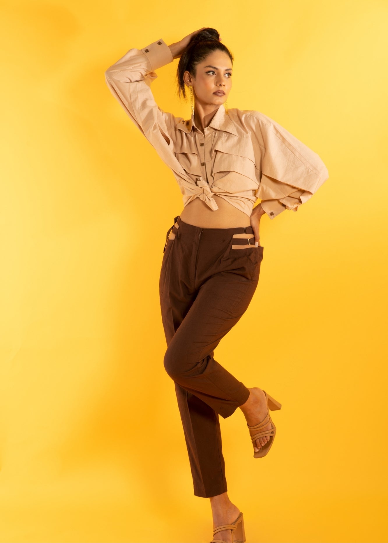 oversized pleated shirt