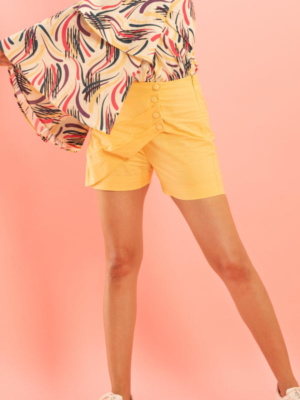 Cotton butter yellow skorts