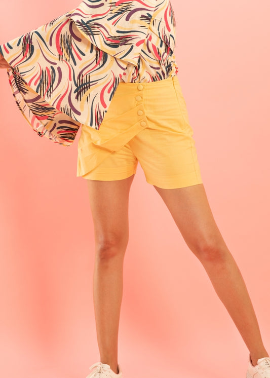 Cotton butter yellow skorts