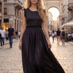 Black Ruffled Maxi Dress