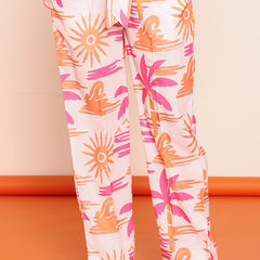 Printed pintucked pant